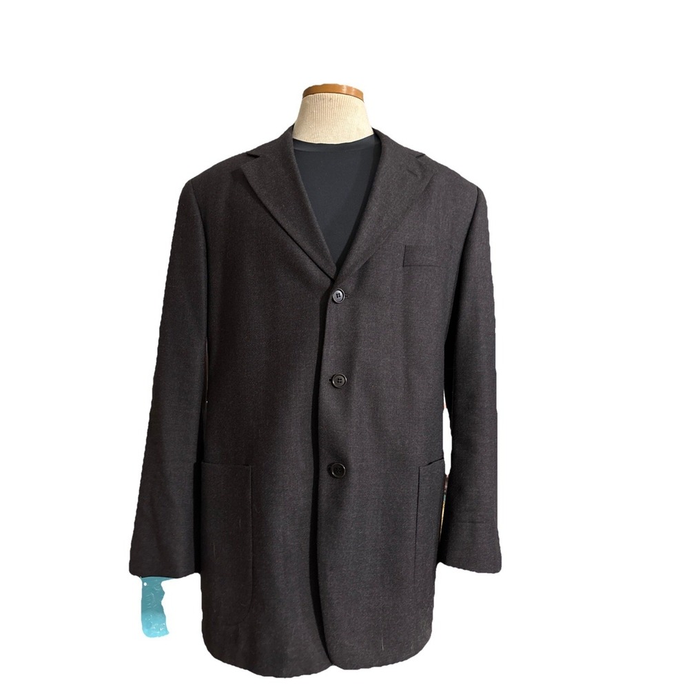 WOW!! BROOKS BROS Tailored  3-Button GREY BLAZER Single Vent  100% Wool SZ 44R